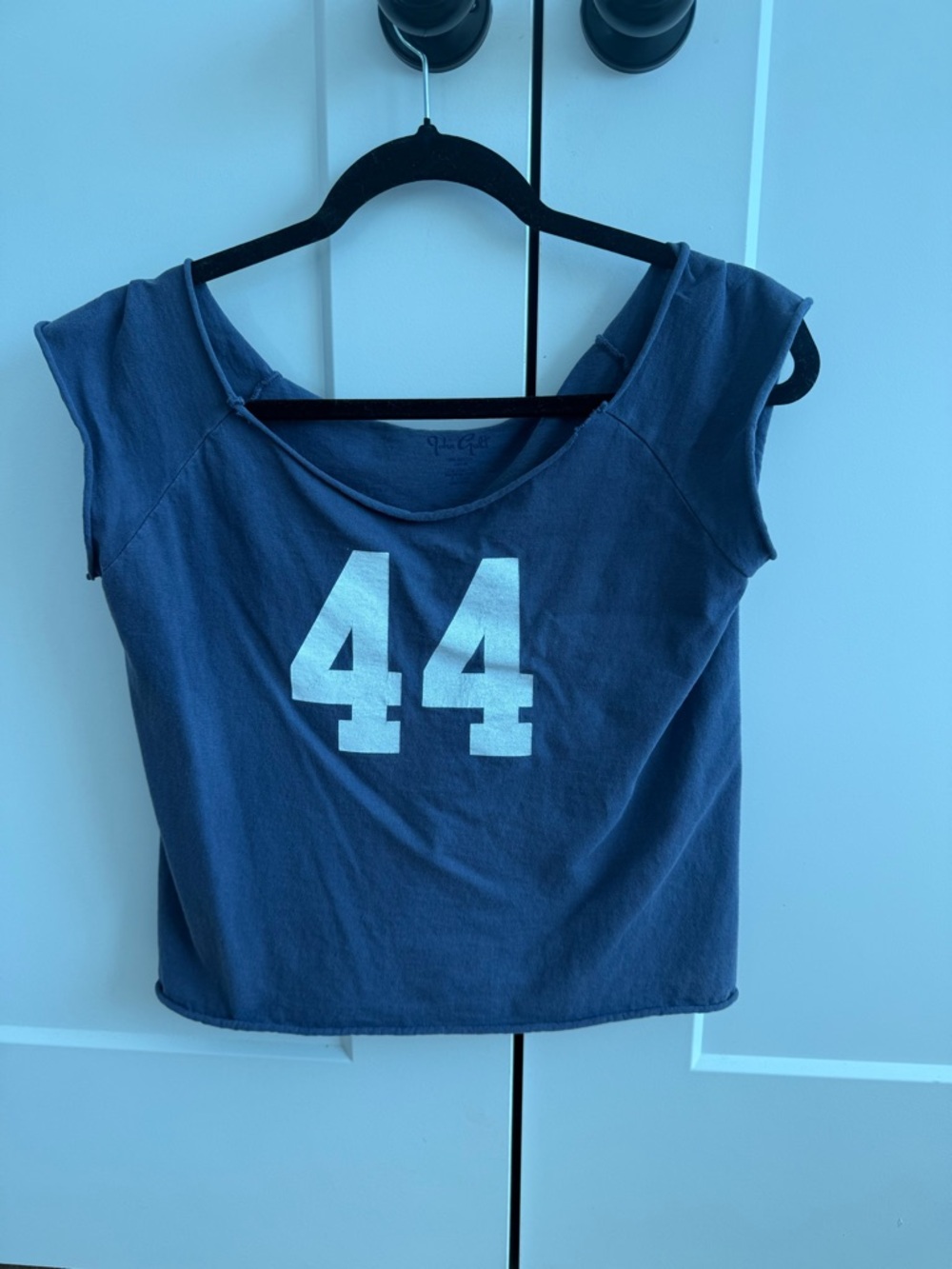 Brandy Melville Navy Blue '44' Scoop Neck Tee